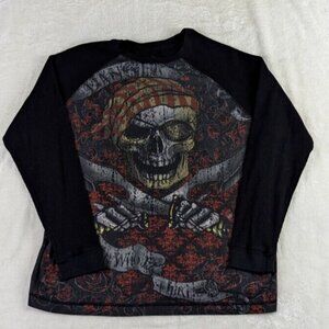 Skully Y2K Thermal Long Sleeve Evil Pirate Cyberpunk Pirate Core Grunge Mens L
